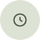 A minimalist circular clock icon in a light gray color on a solid white background.