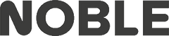 The word 'NOBLE' appears in large dark gray block letters on a black background.
